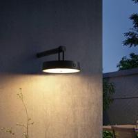 Draadloze Oplaadbare LED wandlamp - Binnen & Buiten - Dimbaar - ø19 x 8.75 cm - Warmwit licht - 3000mAh - Zwart - thumbnail