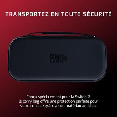 ONLAN S2-P STARTER Pack Nintendo Switch 2 draagtas, schokbestendig, 10 sleuven, speelpatroon, displaybescherming voor Nintendo Switch 2, scherm van gehard glas, duimsteunen