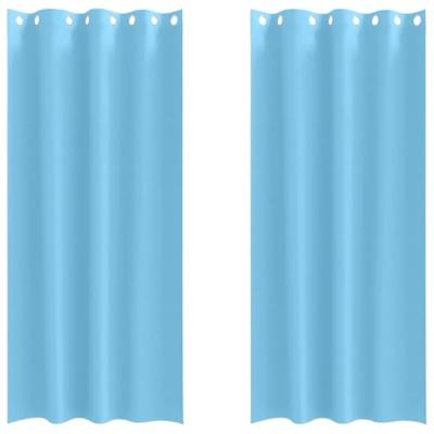 VidaXL Zwart-out gordijnen met ringen 2 pcs lichtblauw 260 x 140 cm