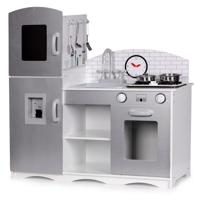 Viking Choice  Houten kinderkeuken zilvergrijs XXL 82x30x86 cm met kookgerei - thumbnail