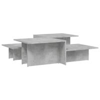 Salontafels 2 st bewerkt hout betongrijs - thumbnail