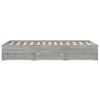 Bedframe met lades bewerkt hout grijs sonoma eiken 140x190 cm - thumbnail
