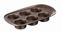 Muffinvorm - PYREX - 1452001 - Rond - Koolstofstaal - Antiaanbaklaag - 6 holtes - thumbnail
