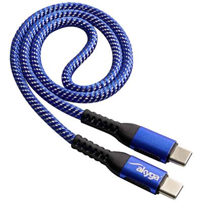 Akyga AK-USB-36 USB-kabel USB 2.0 USB-C stekker, USB-C stekker 0.50 m Blauw Gesleeved Akyga AK-USB-36 USB-kabel USB 2.0 USB-C stekker, USB-C stekker 0.50 m Blauw Gesleeved