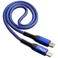 Akyga AK-USB-36 USB-kabel USB 2.0 USB-C stekker, USB-C stekker 0.50 m Blauw Gesleeved - thumbnail