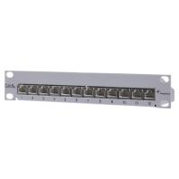 TELEGÄRTNER J02022A0057 Patch Panel Cat.6A (diep) 1HE 12x RJ45 lichtgrijs