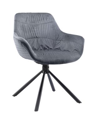 Artistiq Draaibare Eetkamerstoel 'Tyonna' Velvet, kleur Grijs