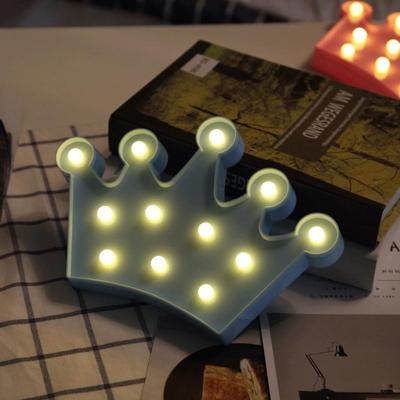 Creatieve Kroonvorm warm wit LED decoratie licht 2 x AA batterijen Powered partij Festival tafel bruiloft lamp nachtlampje (blauw)