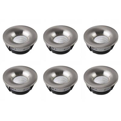 LED Veranda Spot Verlichting 6 Pack - Inbouw Rond 3W - Natuurlijk Wit 4200K - Mat Chroom Aluminium - Ø48.5mm