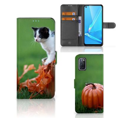 OPPO A72 | OPPO A52 | Telefoonhoesje | Met pasjeshouder | Kitten