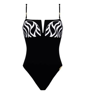 Lise Charmel Ondes Marines Bandeau badpak push-up zwart/wit ACH7277