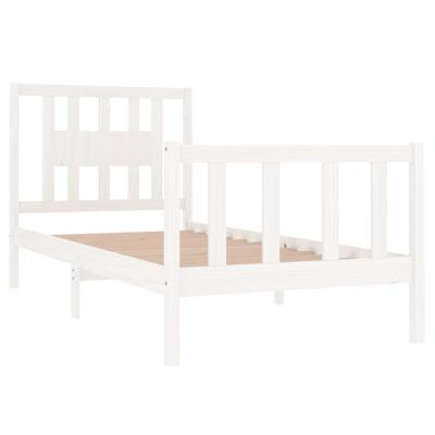 Bedframe massief hout wit 90x190 cm Bedframe massief hout wit 90x190 cm