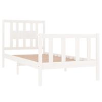 Bedframe massief hout wit 90x190 cm - thumbnail