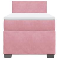 Boxspring met matras fluweel roze 80x200 cm - thumbnail