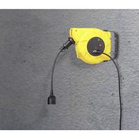 Renkforce RF-3349118 Kabelhaspel voor aan de muur 9.00 m Zwart Randaarde haakse stekker - thumbnail