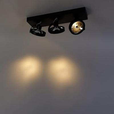 QAZQA Design spot zwart verstelbaar 3-lichts - Go