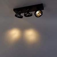 QAZQA Design spot zwart verstelbaar 3-lichts - Go - thumbnail