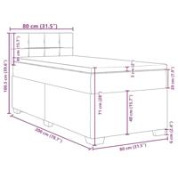 Boxspring met matras stof blauw 80x200 cm - thumbnail