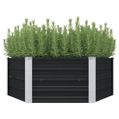 VidaXL Plantenbak verhoogd 129x129x45cm gegalvaniseerd staal antraciet