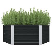 VidaXL Plantenbak verhoogd 129x129x45cm gegalvaniseerd staal antraciet - thumbnail