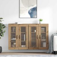 Wandkasten 2 pcs Artisan Eiken 69,5 x 34 x 90 cm Bewerkt hout - thumbnail