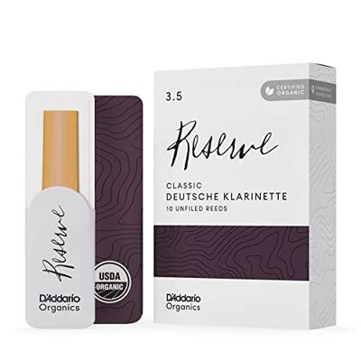 D'Addario Woodwinds ORCR1035D organic Reserve Deutsche Klarinetrieten, 3.5, 10-pack D'Addario Woodwinds ORCR1035D organic Reserve Deutsche Klarinetrieten, 3.5, 10-pack