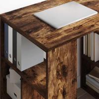 Bureau met plank Gerookt eiken 90 x 50 x 75 cm Bewerkt hout - thumbnail