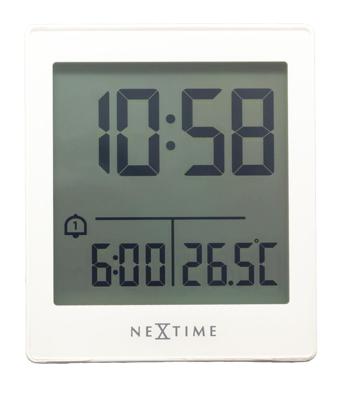 Digitale tafelwekker 7,7x8,9x3cm-RCC-ABS-NeXtime-"Word wakker"