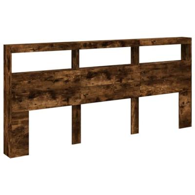 Hoofdbordkast met LED-verlichting 220x17x102 cm gerookt eiken Hoofdbordkast met LED-verlichting 220x17x102 cm gerookt eiken