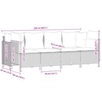 5-delige Loungeset met kussens poly rattan bruin - thumbnail