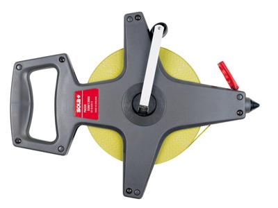 Sola Landmeter 50mtr PACER PY50 gele stalen, band Tufcote met eindhaak, EG-Klasse 2 - 50054801 - 50054801