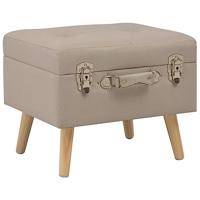 Opbergkrukken 3 st stof beige - thumbnail