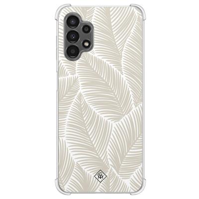 Samsung Galaxy A13 4G shockproof hoesje - Palmy leaves beige Samsung Galaxy A13 4G shockproof hoesje - Palmy leaves beige