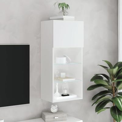 Tv-meubel met LED-verlichting 40,5x30x90 cm wit