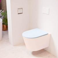 MONDIAZ LAVIE hangend toilet single fire rimless diepspoel Rosee, Toiletzitting met quick-release & softclose Clay - thumbnail