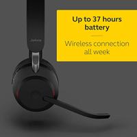 Jabra Evolve2 65 Headset Draadloos Hoofdband Kantoor/callcenter USB Type-A Bluetooth Zwart - thumbnail