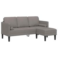 Bank 3-zits L-vormig 160 cm stof taupe - thumbnail