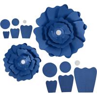 Creativ Company Papieren bloemen, d 15+25 cm, 230 gr, blauw, 2 stuk/ 1 doos - thumbnail