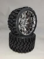 Sweep Racing Terrain Crusher Belted WHD wielen - 1/2 Offset - 17mm - Zilver - thumbnail