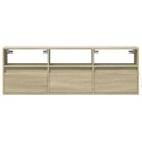 Tv-wandmeubel met LED-verlichting 130x31x45 cm sonoma eiken - thumbnail