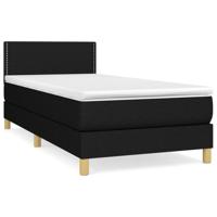 Boxspring met matras stof zwart 90x200 cm - thumbnail