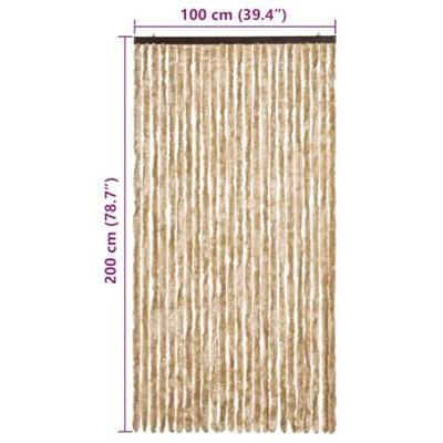 VidaXL Vliegengordijn 100x200 cm chenille beige