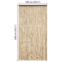 VidaXL Vliegengordijn 100x200 cm chenille beige - thumbnail