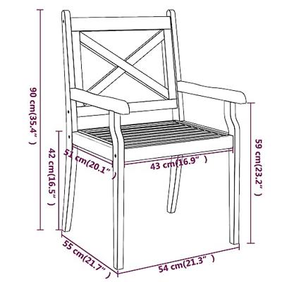 Tuinstoelen 2 st massief acaciahout