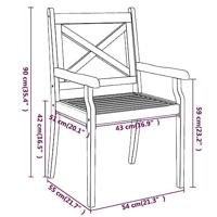 Tuinstoelen 2 st massief acaciahout - thumbnail