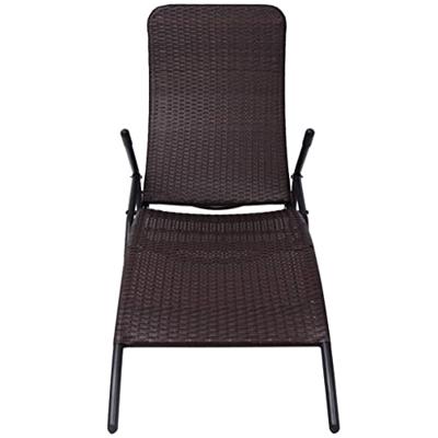 VidaXL Inklapbaar ligbed poly rattan bruin VidaXL Inklapbaar ligbed poly rattan bruin