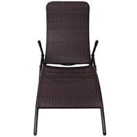 Inklapbaar ligbed poly rattan bruin - thumbnail