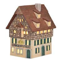Wurm Lichthaus "Kronen Apotheke" van porselein, veelkleurig (B/H/D) 11x17x16cm - thumbnail