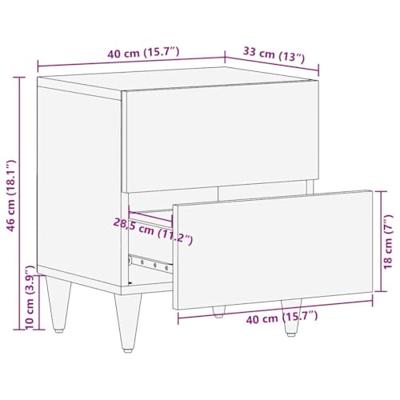 Nachtkastjes met lade 2 pcs 40 x 33.5 x 46 cm