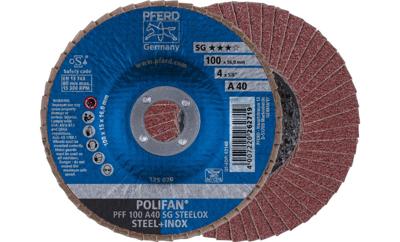 PFERD TOOLS 67604100 PFF 100 A 40 SG STEELOX/16,0 Lamellenschijf Diameter 100 mm Boordiameter 16 mm Korrelgrootte (num) 40 RVS, Staal 10 stuk(s)